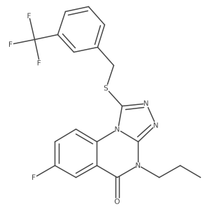 7-fluoro-4-propyl-1-((3-(trifluoromethyl)benzyl)thio)-[1,2,4]triazolo[4,3-a]quinazolin-5(4H)-one结构式