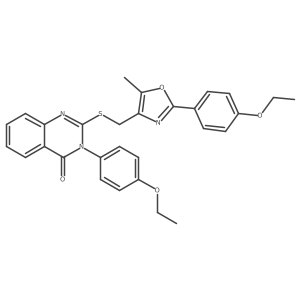3-(4-ethoxyphenyl)-2-(((2-(4-ethoxyphenyl)-5-methyloxazol-4-yl)methyl)thio)quinazolin-4(3H)-one Structure
