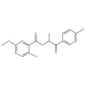 1-(4-Chlorophenyl)-1-oxopropan-2-yl 5-chloro-2-(methylsulfanyl)pyrimidine-4-carboxylate结构式