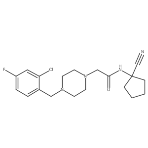 N#CC1(NC(=O)CN2CCN(Cc3ccc(F)cc3Cl)CC2)CCCC1结构式
