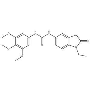 CCN1C(=O)Cc2cc(NC(=O)Nc3cc(OC)c(OC)c(OC)c3)ccc21结构式