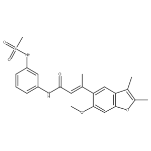 (E)-3-(6-methoxy-2,3-dimethylbenzofuran-5-yl)-N-(3-(methylsulfonamido)phenyl)but-2-enamide Structure