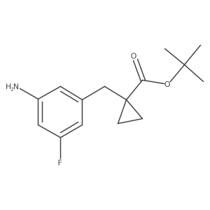 Tert-butyl 1-(3-amino-5-fluorobenzyl)cyclopropane-1-carboxylate结构式