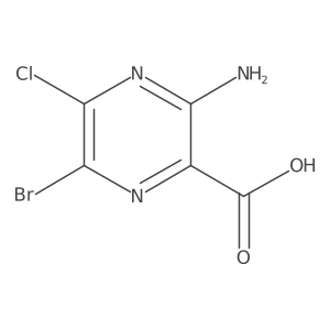 3-Amino-6-bromo-5-chloropyrazine-2-carboxylic acid结构式