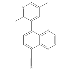 8-(2,5-Dimethyl-pyridin-3-yl)-quinoxaline-5-carbonitrile结构式