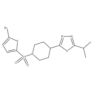 2-(1-((5-Bromothiophen-2-yl)sulfonyl)piperidin-4-yl)-5-isopropyl-1,3,4-oxadiazole Structure