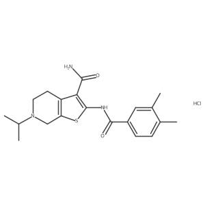 2-(3,4-Dimethylbenzamido)-6-isopropyl-4,5,6,7-tetrahydrothieno[2,3-c]pyridine-3-carboxamide hydrochloride结构式