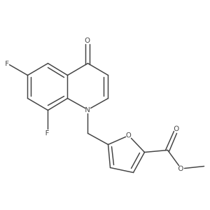 Methyl 5-((6,8-difluoro-4-oxoquinolin-1(4H)-yl)methyl)furan-2-carboxylate结构式