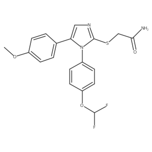 2-((1-(4-(difluoromethoxy)phenyl)-5-(4-methoxyphenyl)-1H-imidazol-2-yl)thio)acetamide结构式