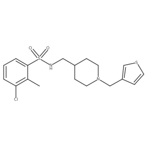 3-chloro-2-methyl-N-((1-(thiophen-3-ylmethyl)piperidin-4-yl)methyl)benzenesulfonamide Structure