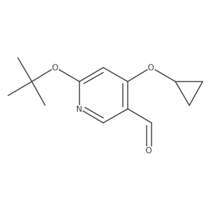 6-Tert-butoxy-4-cyclopropoxynicotinaldehyde结构式
