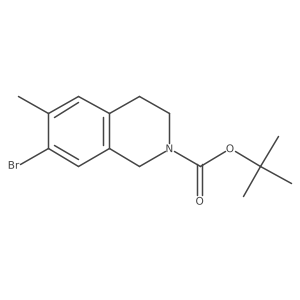 tert-butyl 7-bromo-6-methyl-3,4-dihydroisoquinoline-2(1H)-carboxylate结构式