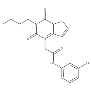 2-{3-butyl-2,4-dioxo-1H,2H,3H,4H-thieno[3,2-d]pyrimidin-1-yl}-N-(3-chlorophenyl)acetamide结构式
