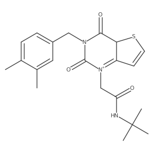 N-tert-butyl-2-{3-[(3,4-dimethylphenyl)methyl]-2,4-dioxo-1H,2H,3H,4H-thieno[3,2-d]pyrimidin-1-yl}acetamide结构式