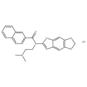 N-([1,3]dioxolo[4',5':4,5]benzo[1,2-d]thiazol-6-yl)-N-(2-(dimethylamino)ethyl)-2-naphthamide hydrochloride结构式