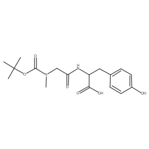 (2S)-2-(2-{[(tert-butoxy)carbonyl](methyl)amino}acetamido)-3-(4-hydroxyphenyl)propanoic acid结构式