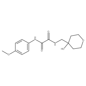 N1-((4-hydroxytetrahydro-2H-pyran-4-yl)methyl)-N2-(4-methoxyphenyl)oxalamide结构式