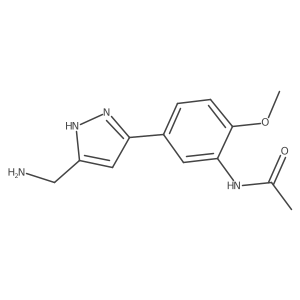 N-{5-[3-(aminomethyl)-1H-pyrazol-5-yl]-2-methoxyphenyl}acetamide Structure