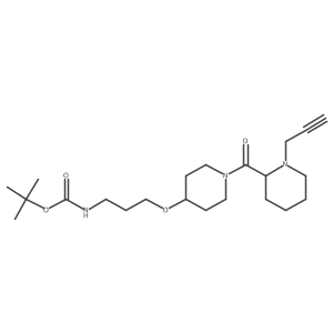 tert-butyl N-[3-({1-[1-(prop-2-yn-1-yl)piperidine-2-carbonyl]piperidin-4-yl}oxy)propyl]carbamate结构式