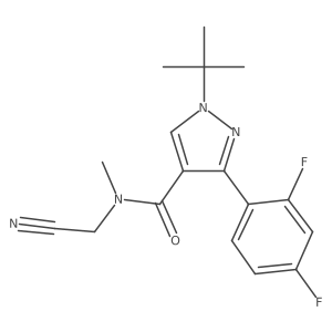 1-Tert-butyl-N-(cyanomethyl)-3-(2,4-difluorophenyl)-N-methylpyrazole-4-carboxamide结构式
