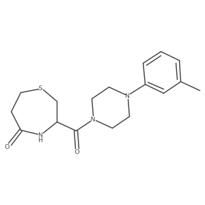 3-(4-(m-Tolyl)piperazine-1-carbonyl)-1,4-thiazepan-5-one结构式