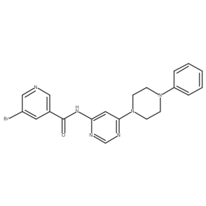 5-bromo-N-(6-(4-phenylpiperazin-1-yl)pyrimidin-4-yl)nicotinamide结构式
