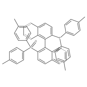 ((1R)-2'-(Di-p-tolylphosphanyl)-[1,1'-binaphthalen]-2-yl)di-p-tolylphosphine oxide结构式