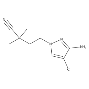 4-(3-Amino-4-chloro-1H-pyrazol-1-YL)-2,2-dimethylbutanenitrile Structure