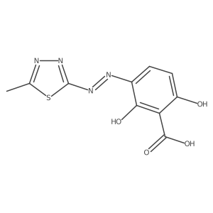 2,6-Dihydroxy-3-((5-methyl-1,3,4-thiadiazol-2-yl)azo)-benzoic acid结构式