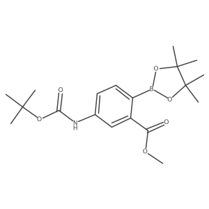 Methyl 5-((tert-butoxycarbonyl)amino)-2-(4,4,5,5-tetramethyl-1,3,2-dioxaborolan--2-yl)benzoate Structure
