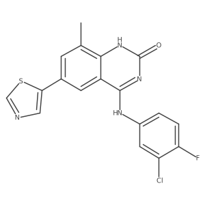 4-[(3-Chloro-4-fluorophenyl)amino]-8-methyl-6-(5-thiazolyl)-2(1h)-quinazolinone结构式