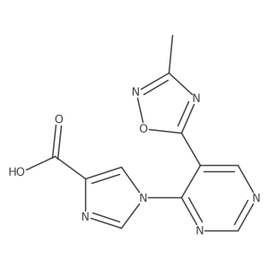 1-(5-(3-Methyl-1,2,4-oxadiazol-5-yl)pyrimidin-4-yl)-1H-imidazole-4-carboxylicacid结构式