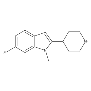 6-Bromo-1-methyl-2-(4-piperidinyl)-1H-indole结构式
