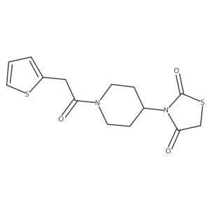 3-(1-(2-(Thiophen-2-yl)acetyl)piperidin-4-yl)thiazolidine-2,4-dione结构式