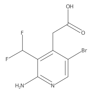 2-(2-Amino-5-bromo-3-(difluoromethyl)pyridin-4-yl)acetic acid结构式