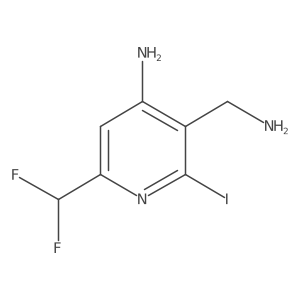 3-(Aminomethyl)-6-(difluoromethyl)-2-iodopyridin-4-amine Structure