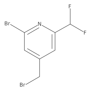 2-Bromo-4-(bromomethyl)-6-(difluoromethyl)pyridine结构式