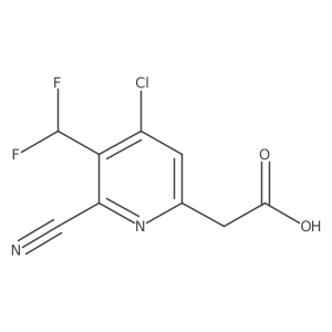 2-(4-Chloro-6-cyano-5-(difluoromethyl)pyridin-2-yl)acetic acid Structure