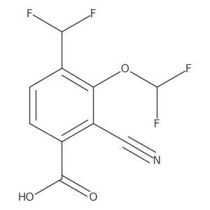 2-Cyano-3-(difluoromethoxy)-4-(difluoromethyl)benzoic acid Structure