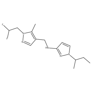 1-(butan-2-yl)-N-{[1-(2,2-difluoroethyl)-5-methyl-1H-pyrazol-4-yl]methyl}-1H-pyrazol-3-amine结构式
