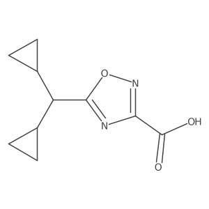 5-(Dicyclopropylmethyl)-1,2,4-oxadiazole-3-carboxylic acid结构式