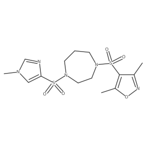 3,5-dimethyl-4-((4-((1-methyl-1H-imidazol-4-yl)sulfonyl)-1,4-diazepan-1-yl)sulfonyl)isoxazole Structure