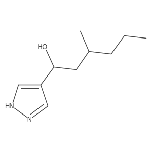 3-methyl-1-(1H-pyrazol-4-yl)hexan-1-ol Structure