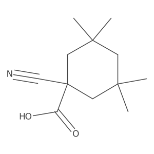 1-Cyano-3,3,5,5-tetramethylcyclohexane-1-carboxylic acid Structure