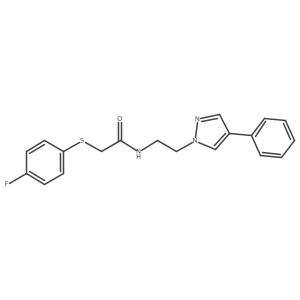 2-((4-fluorophenyl)thio)-N-(2-(4-phenyl-1H-pyrazol-1-yl)ethyl)acetamide结构式