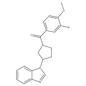 (3-(1H-benzo[d]imidazol-1-yl)pyrrolidin-1-yl)(3-fluoro-4-methoxyphenyl)methanone结构式