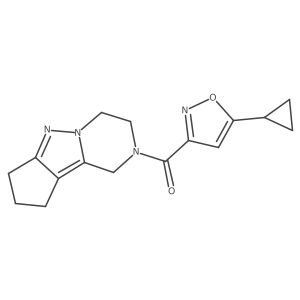 (5-cyclopropylisoxazol-3-yl)(3,4,8,9-tetrahydro-1H-cyclopenta[3,4]pyrazolo[1,5-a]pyrazin-2(7H)-yl)methanone结构式