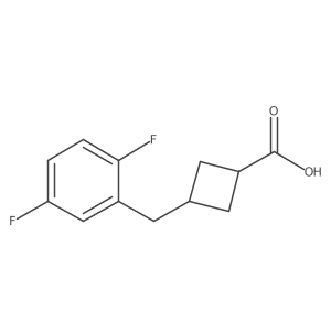 3-[(2,5-Difluorophenyl)methyl]cyclobutane-1-carboxylic acid结构式