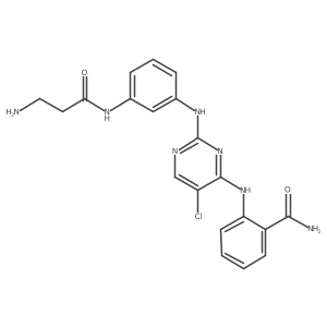 2-[(2-{[3-(3-Aminopropanamido)phenyl]amino}-5-chloropyrimidin-4-yl)amino]benzamide Structure