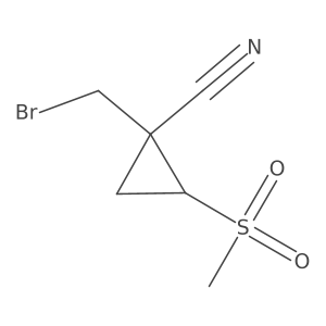 rac-(1R,2S)-1-(bromomethyl)-2-methanesulfonylcyclopropane-1-carbonitrile结构式